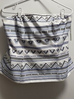 White Strapless Aztec Print Corset Top